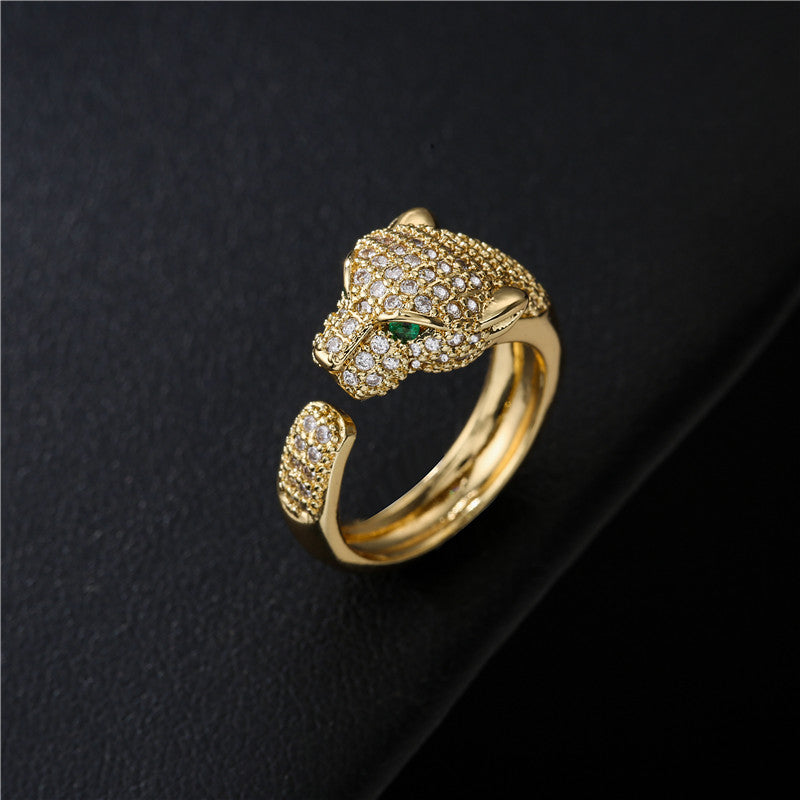 Golden Panther Ring - Cubic Zirconia