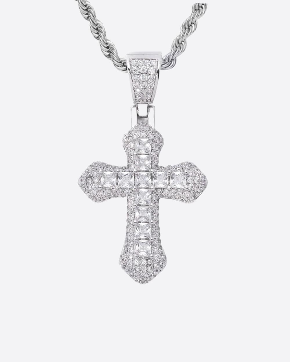 WHITE CROSS PENDANT - WHITE GOLD EDITION